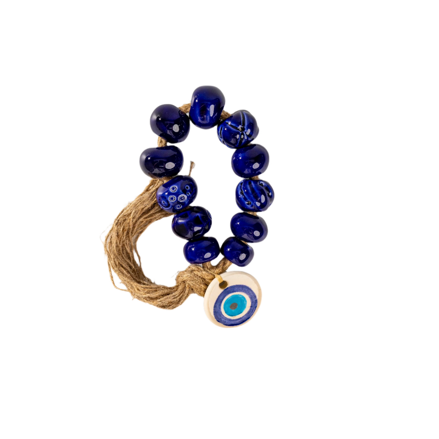 Ceramic Evil Eye Lucky Charm Decor (Navy Blue)