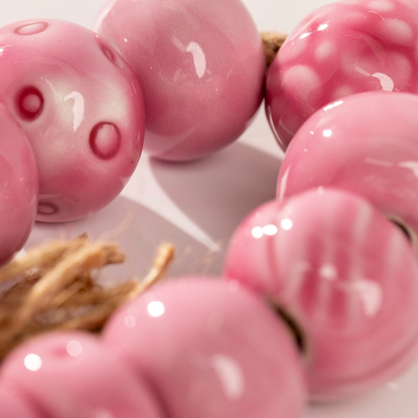 Ceramic Evil Eye Lucky Charm Decor (Pink)