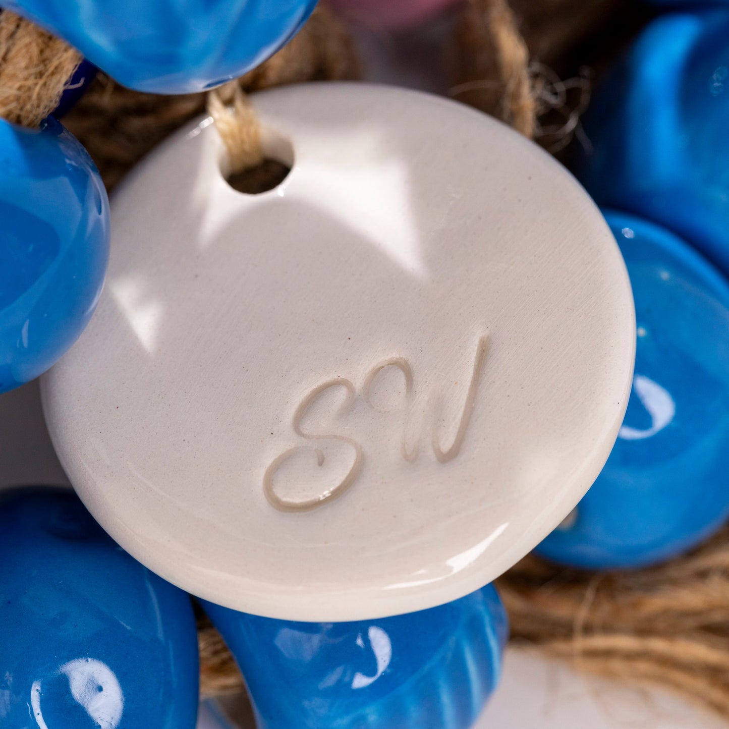 Ceramic Evil Eye Lucky Charm Decor (Light Blue)