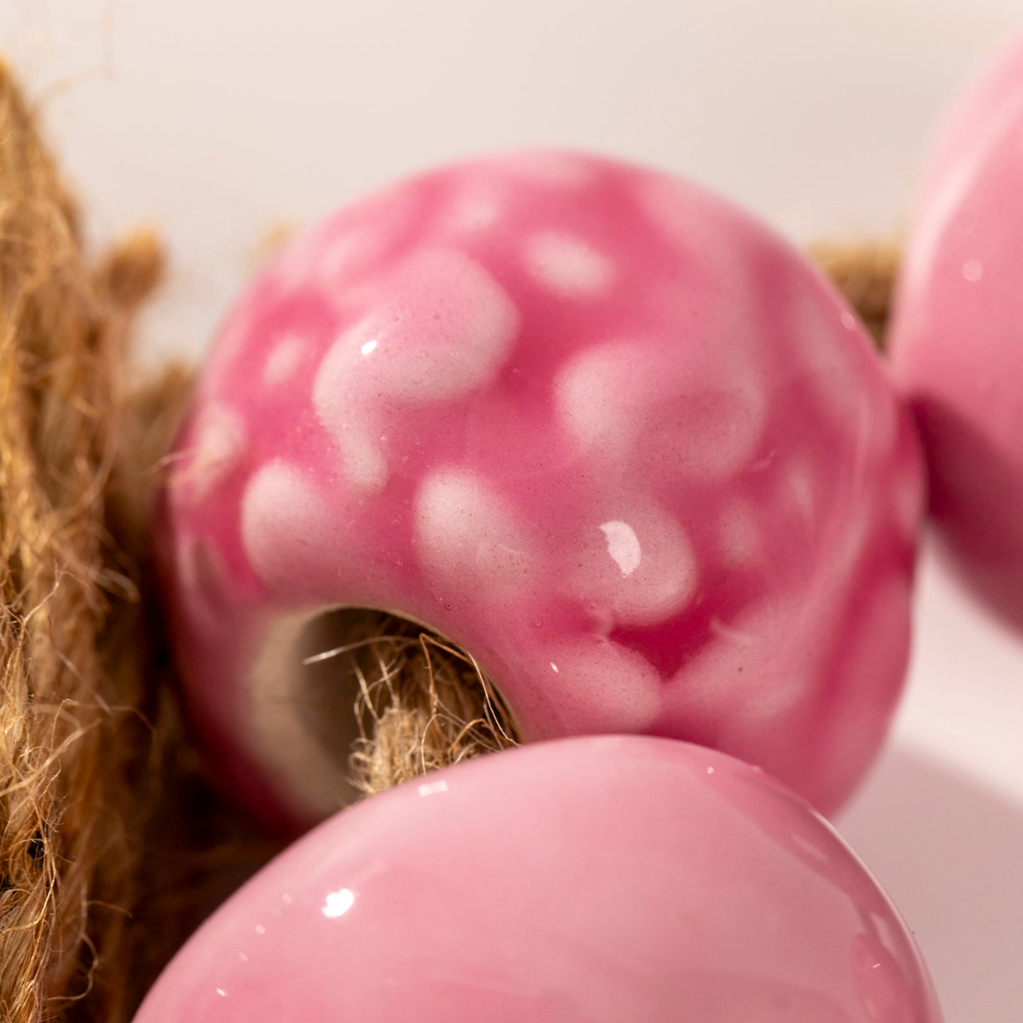 Ceramic Evil Eye Lucky Charm Decor (Pink)