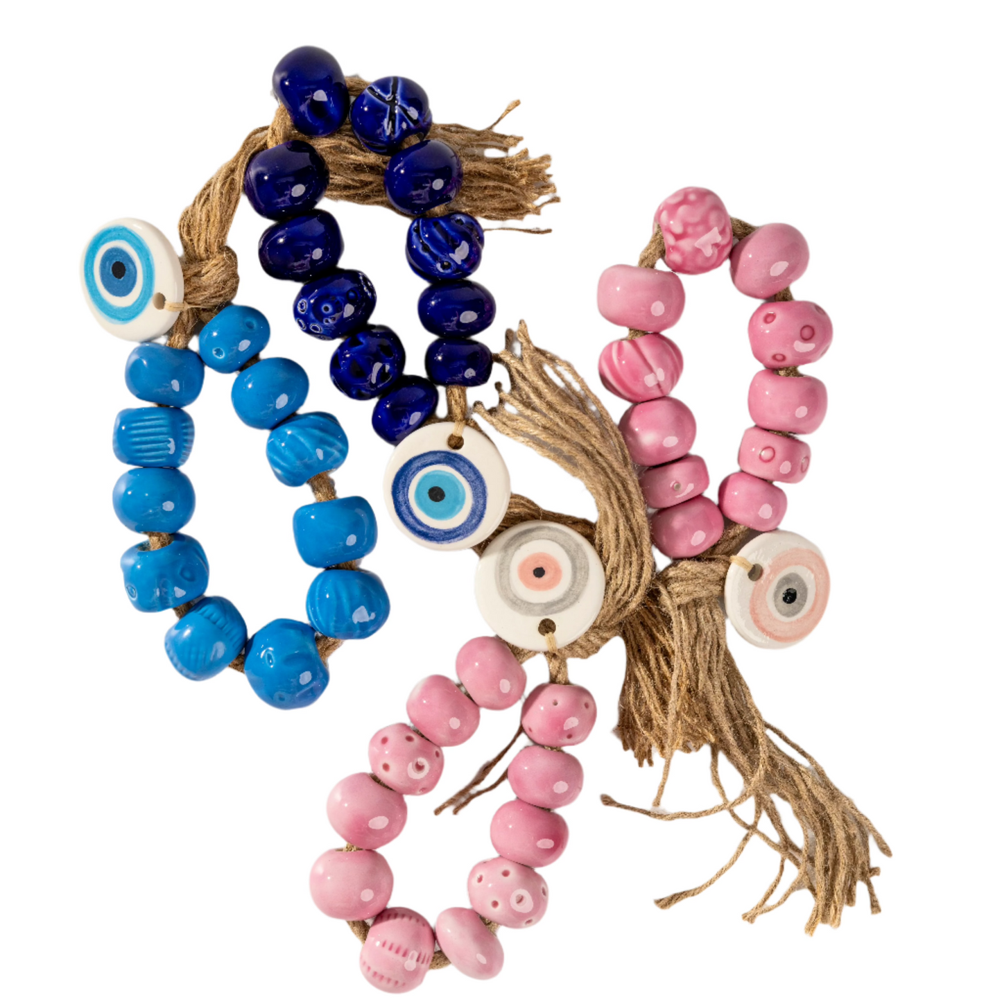 Ceramic Evil Eye Lucky Charm Decor (Light Blue)