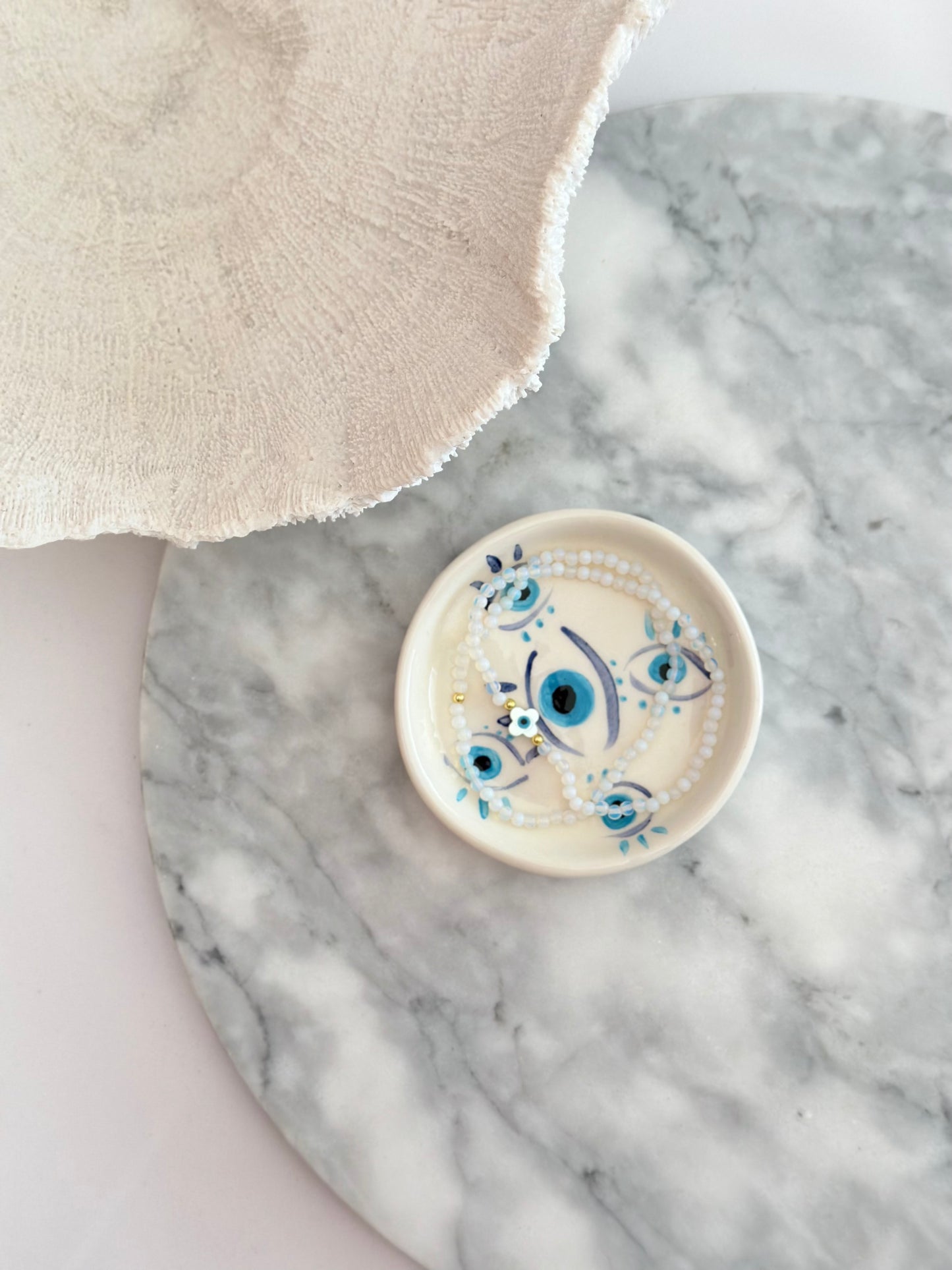 Blue Evil Eye Jewellery Ceramic Dish