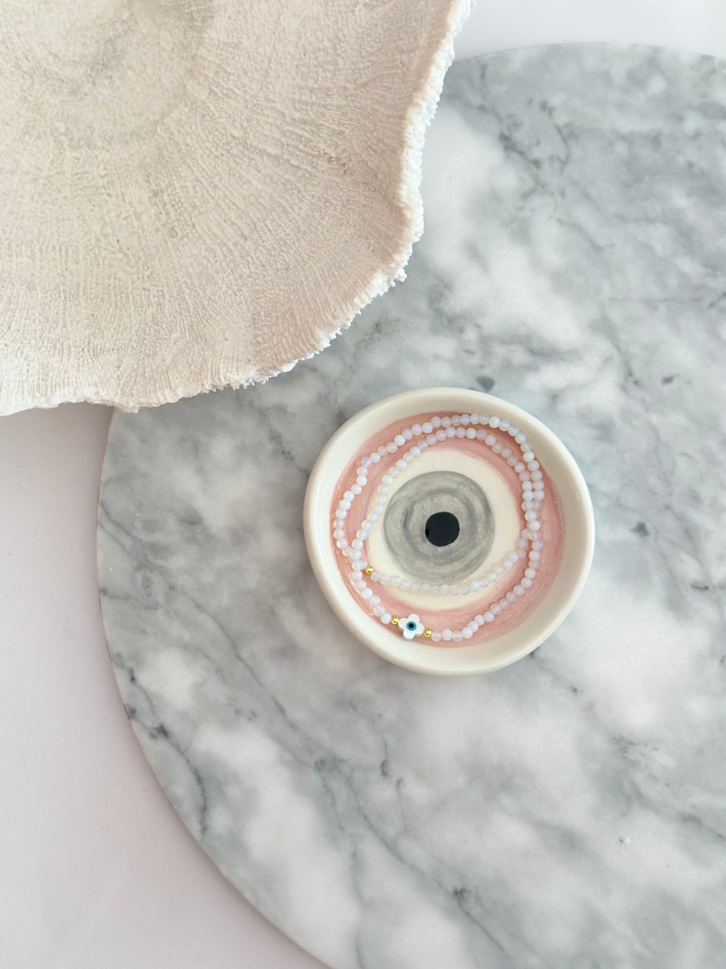 Pink Evil Eye Jewellery Ceramic Dish