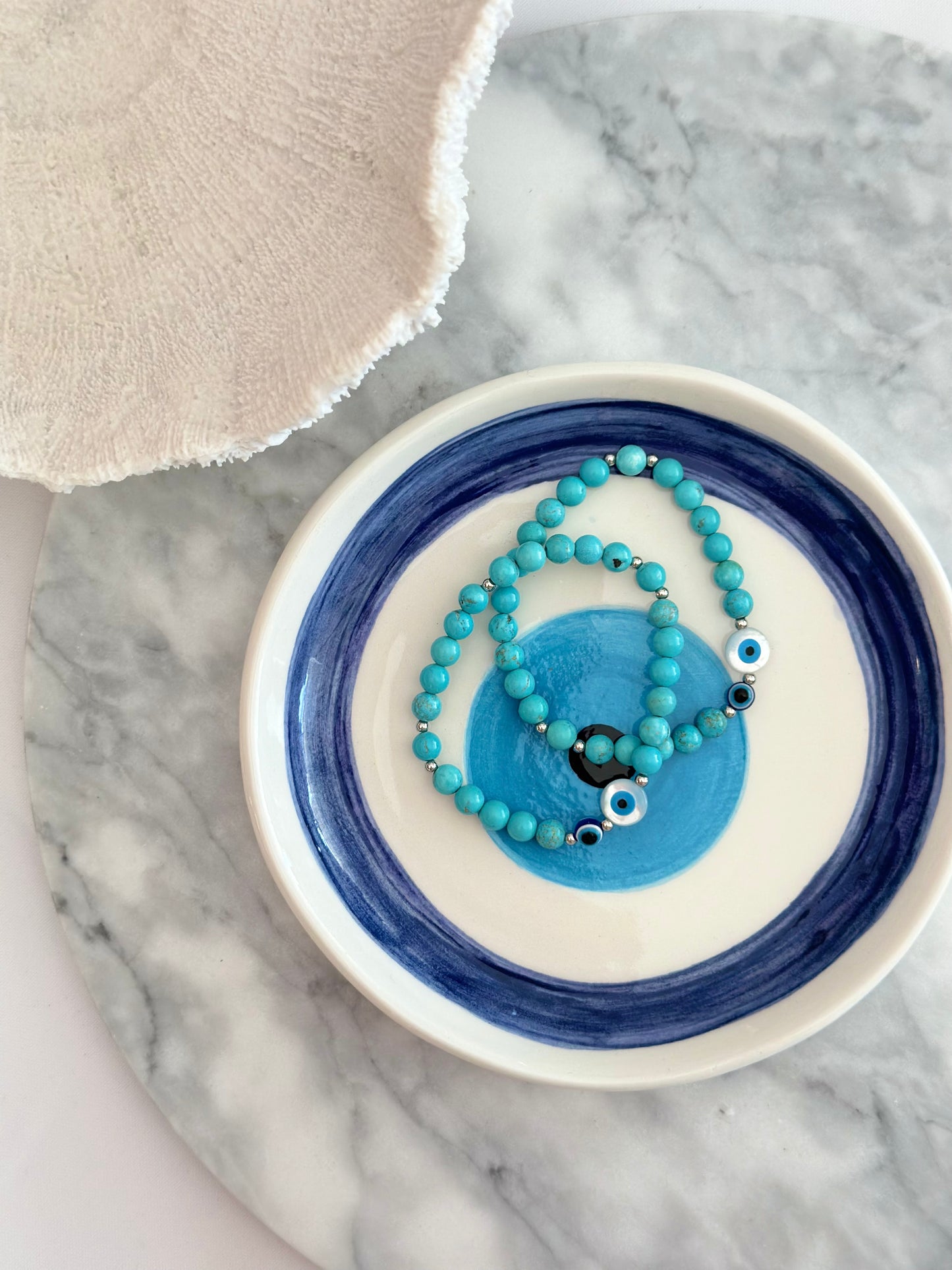 Blue Evil Eye Ceramic Plate