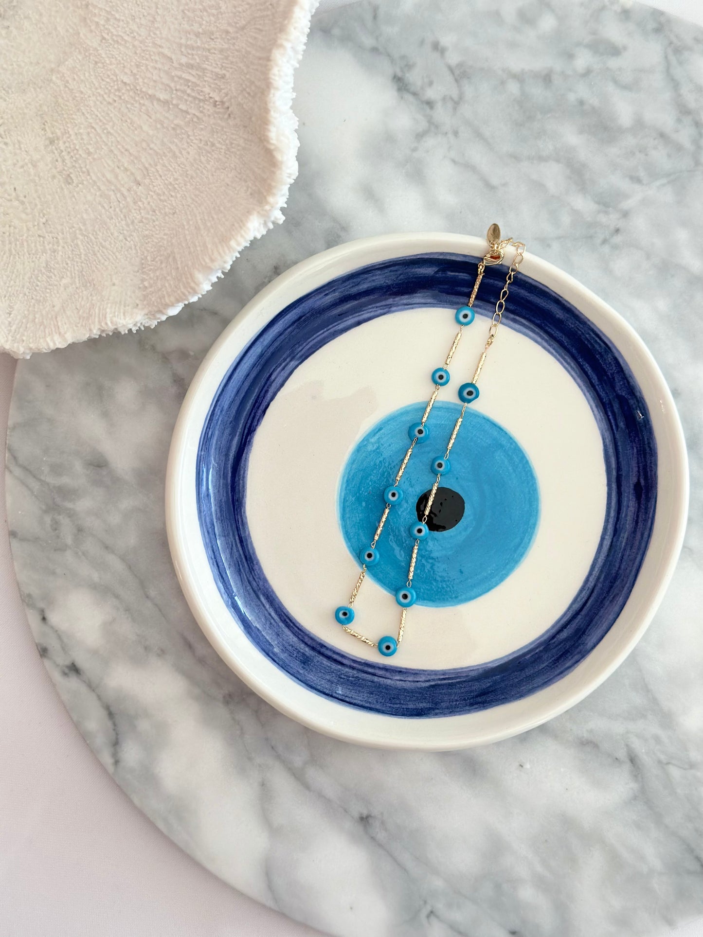Dionysia Evil Eye Gold Anklet