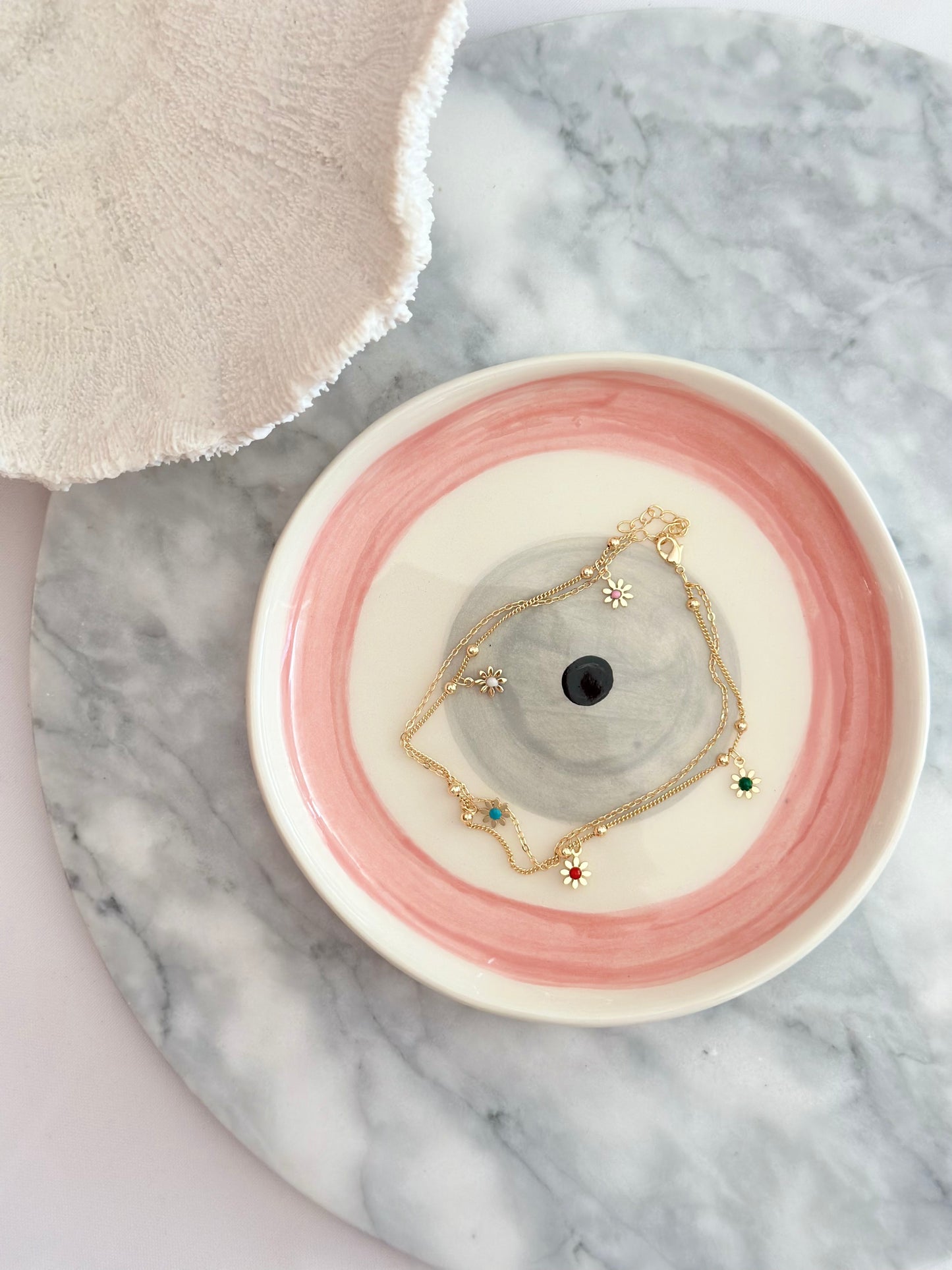 Pink Evil Eye Ceramic Plate