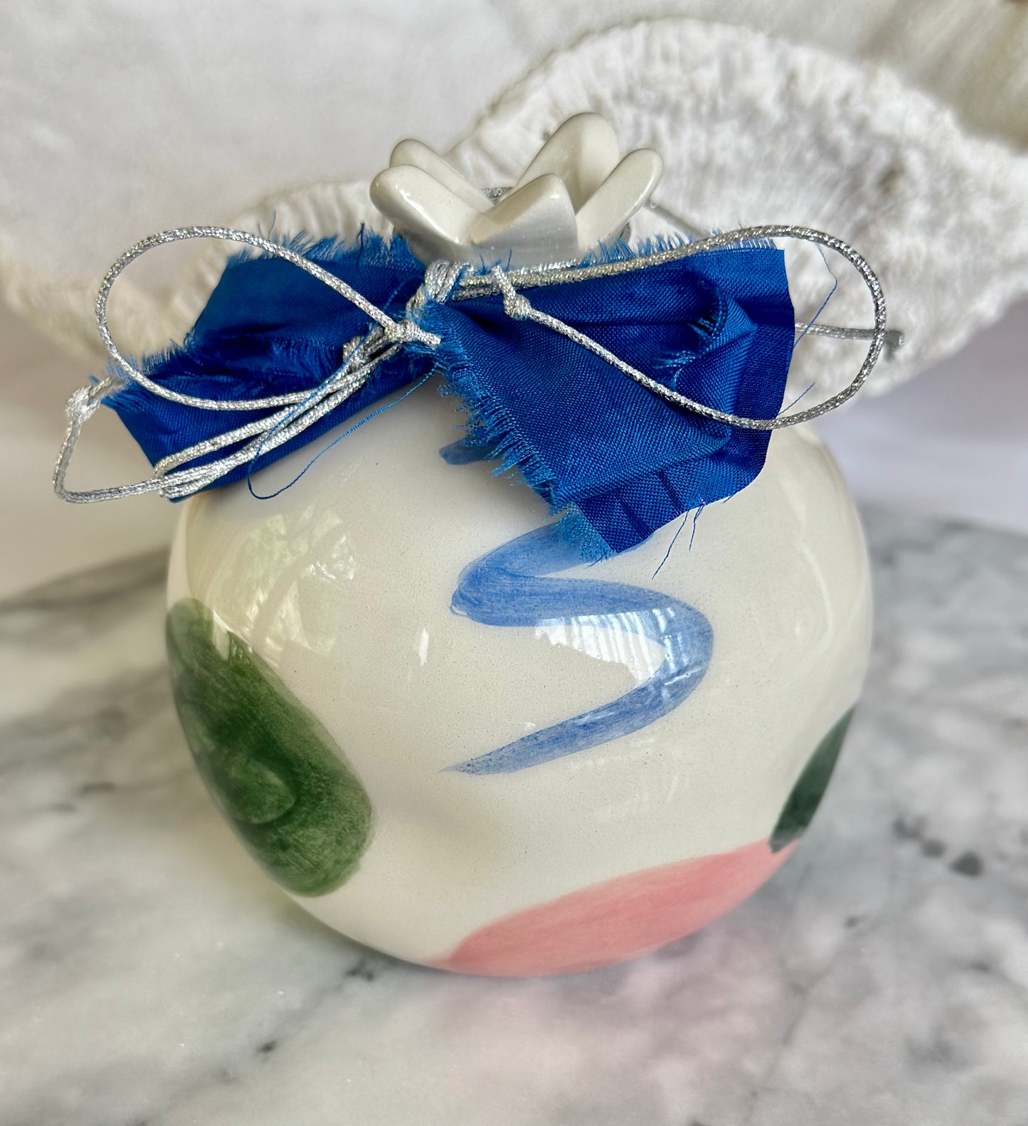 Ceramic Pomegranate Gouri (Green & Pink)