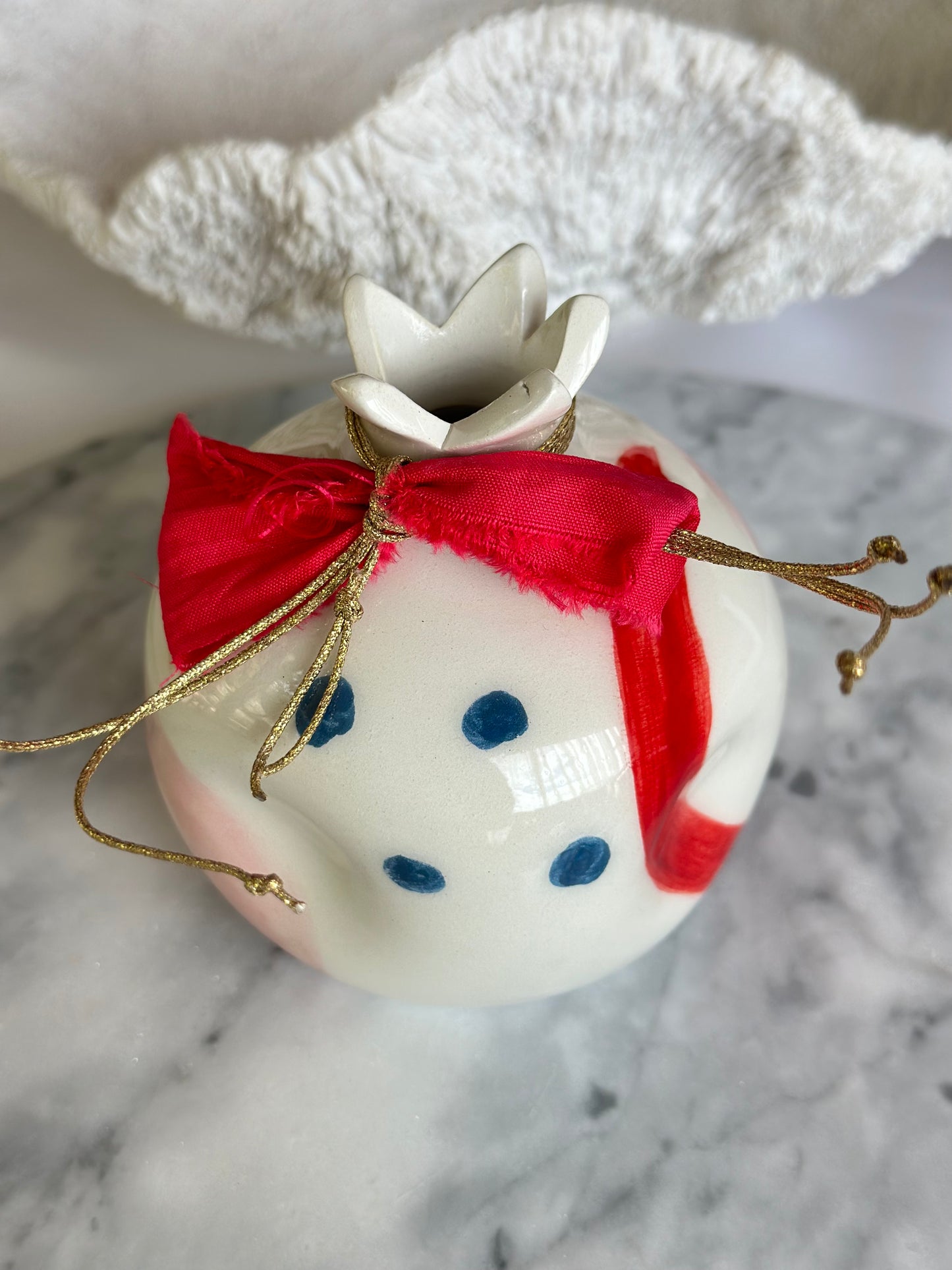 Ceramic Pomegranate Gouri (Red & Blue)