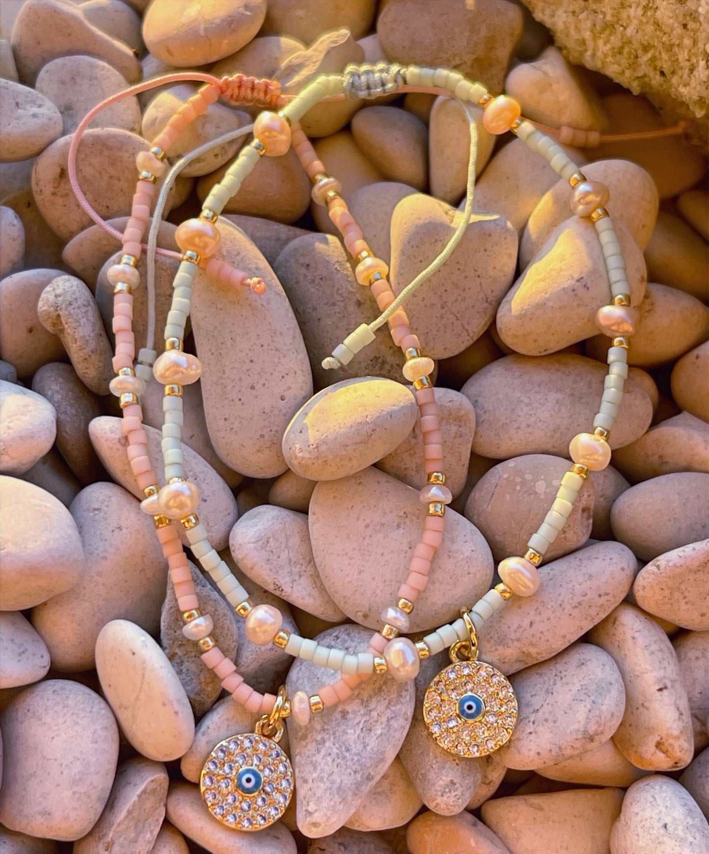 Alexandra's Evil Eye Peach Bracelet