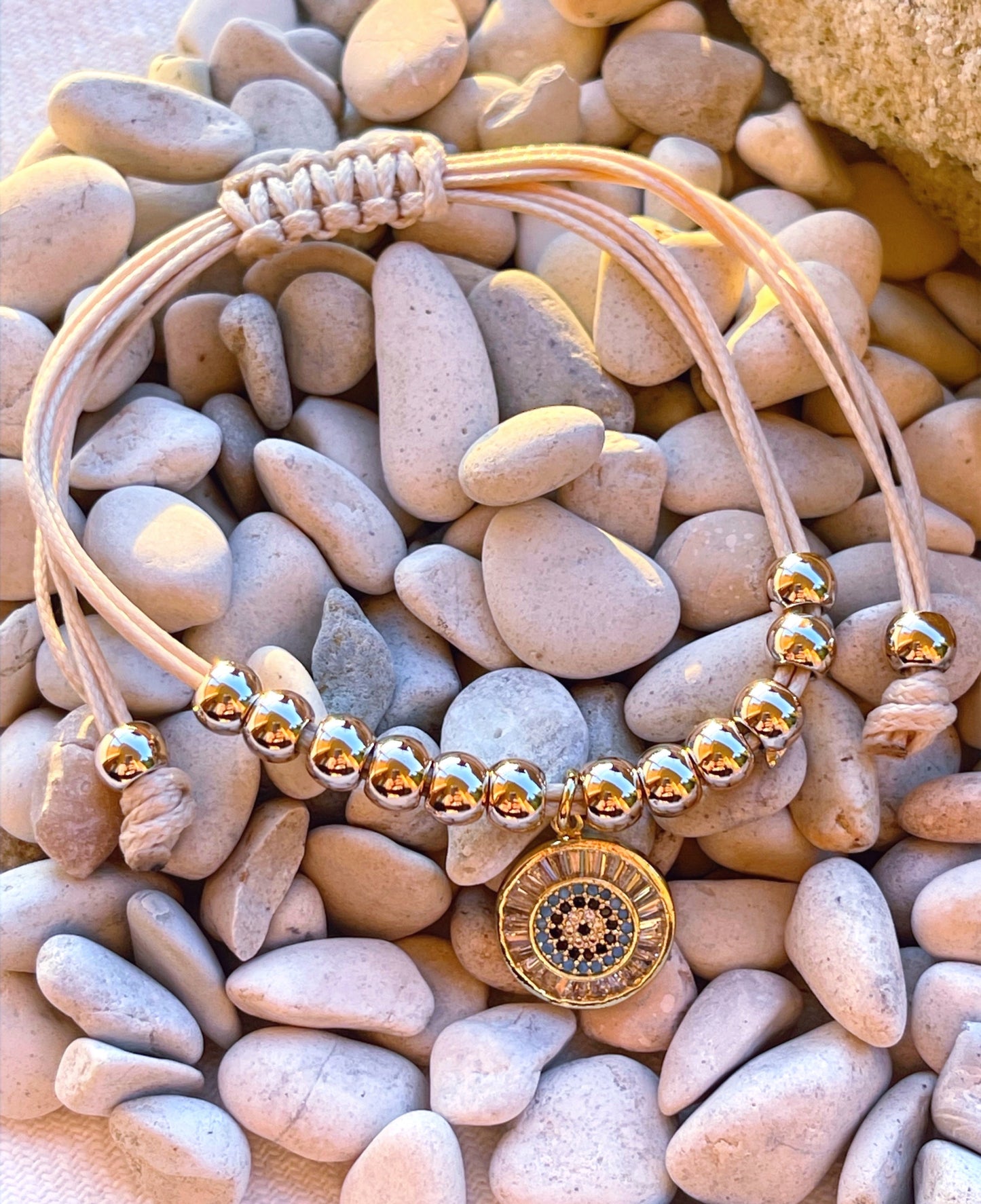 Eleni's Creme Evil Eye Bracelet
