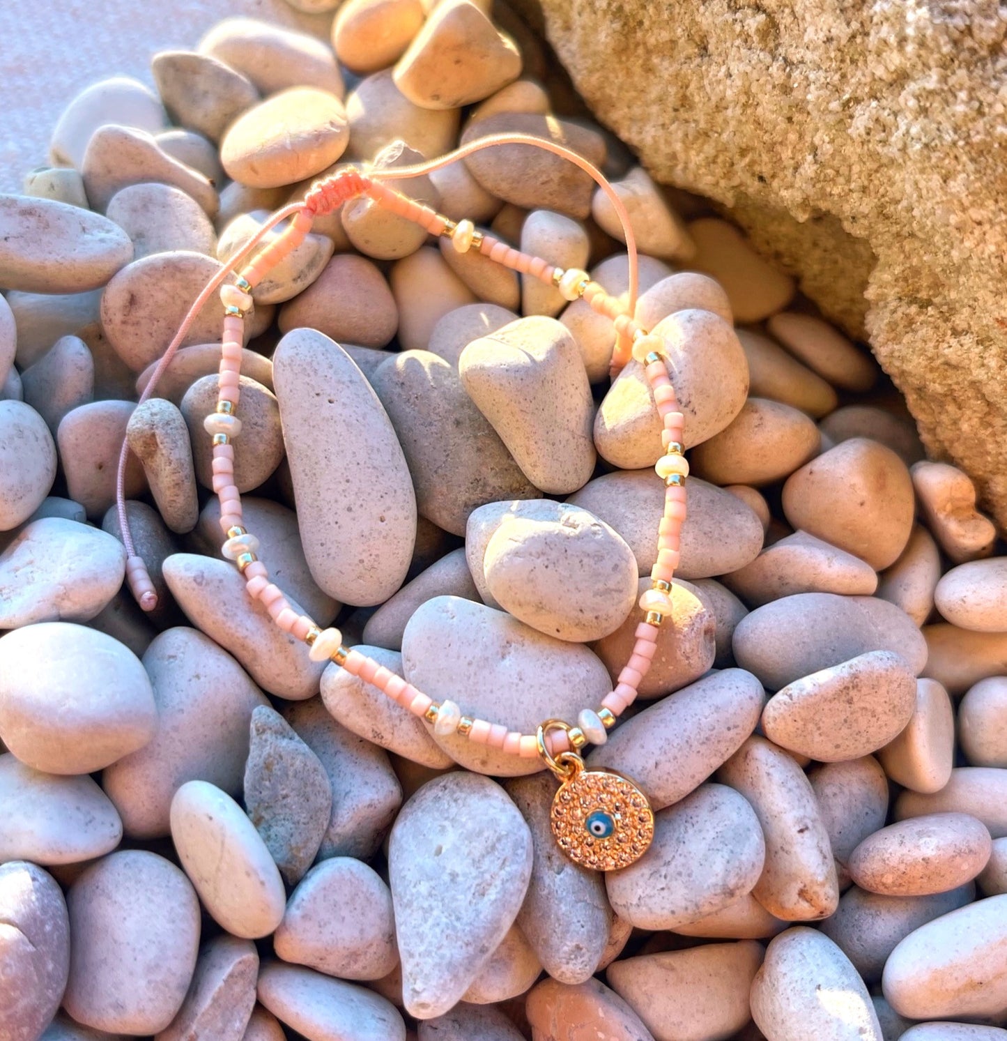 Alexandra's Evil Eye Peach Bracelet