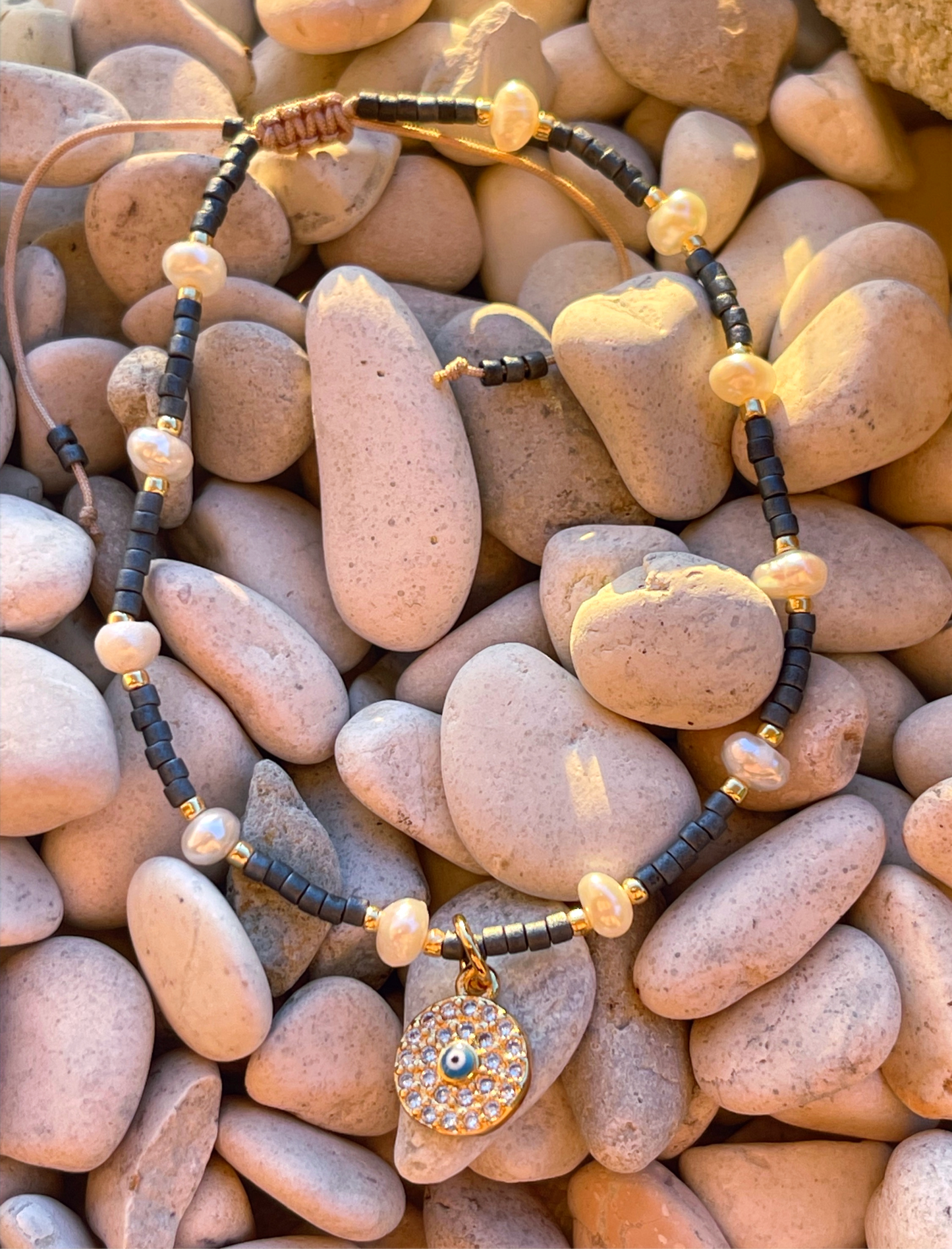 Angela's Evil Eye Grey Bracelet