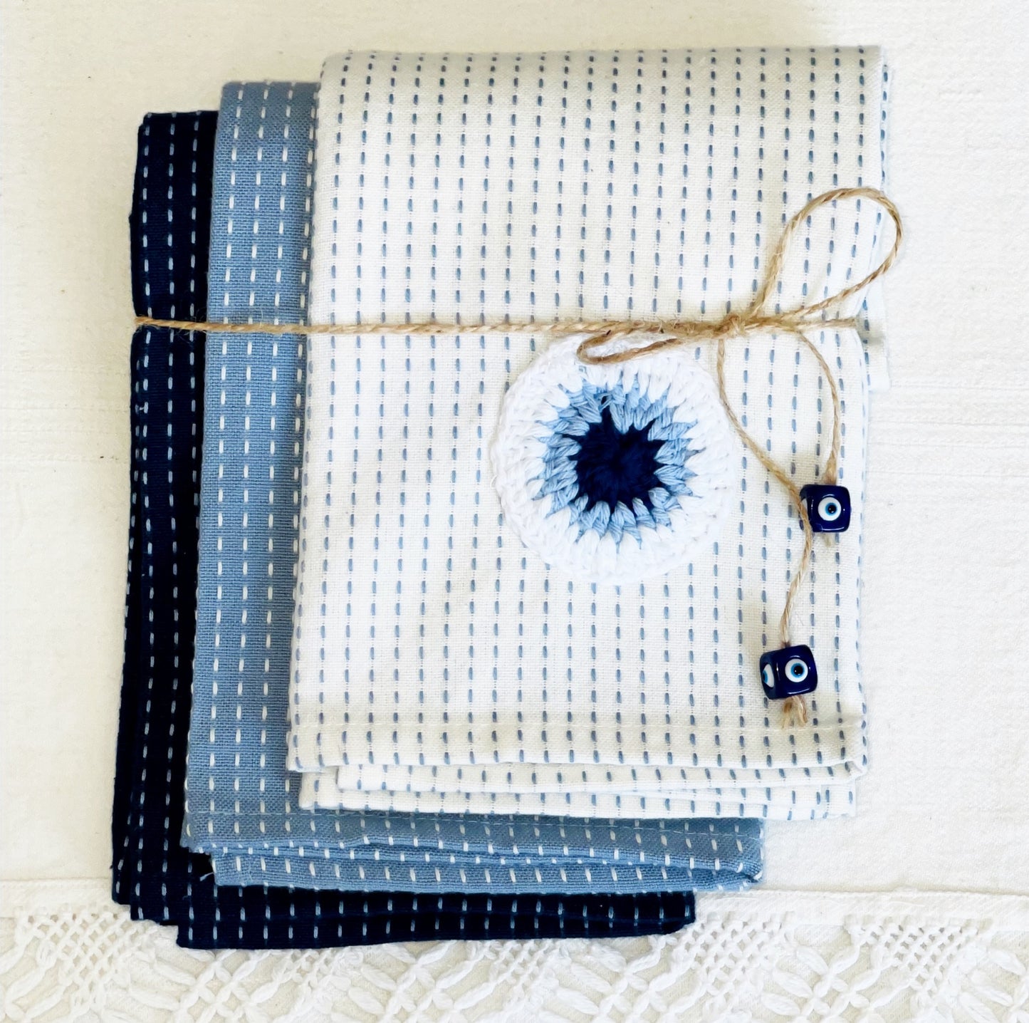 Yiayia Erifilli's Evil Eye Tea Towels