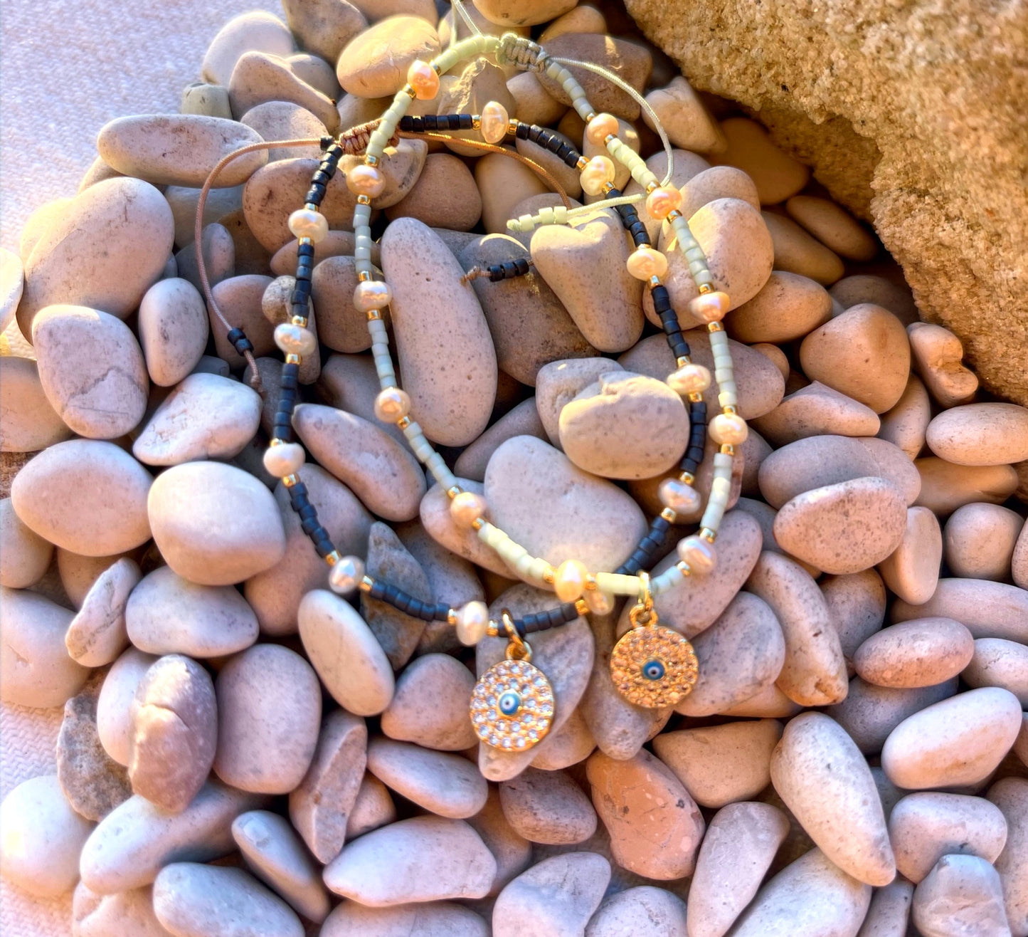 Angela's Evil Eye Grey Bracelet