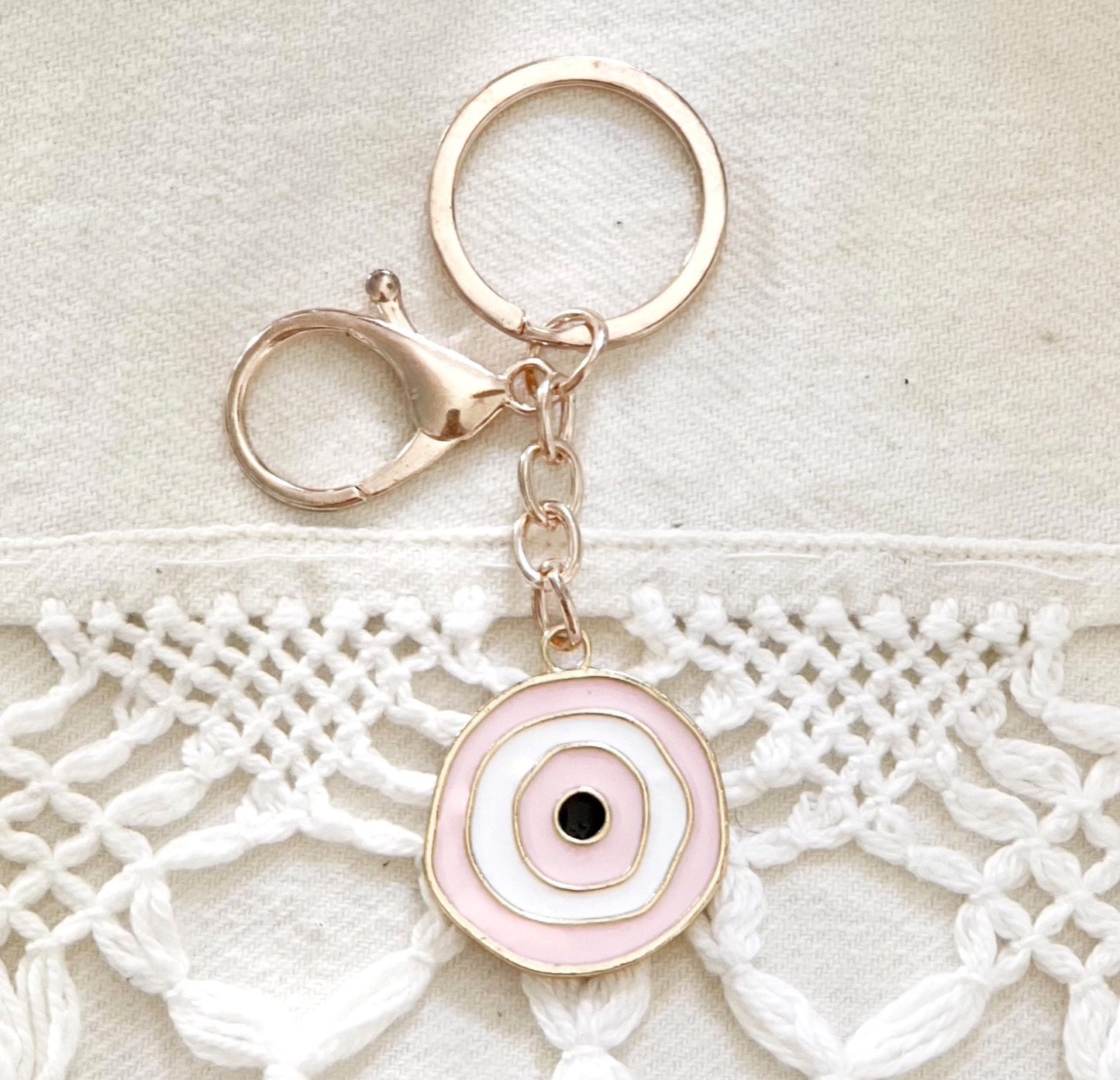 Sophie's Pink Evil Eye Keyring