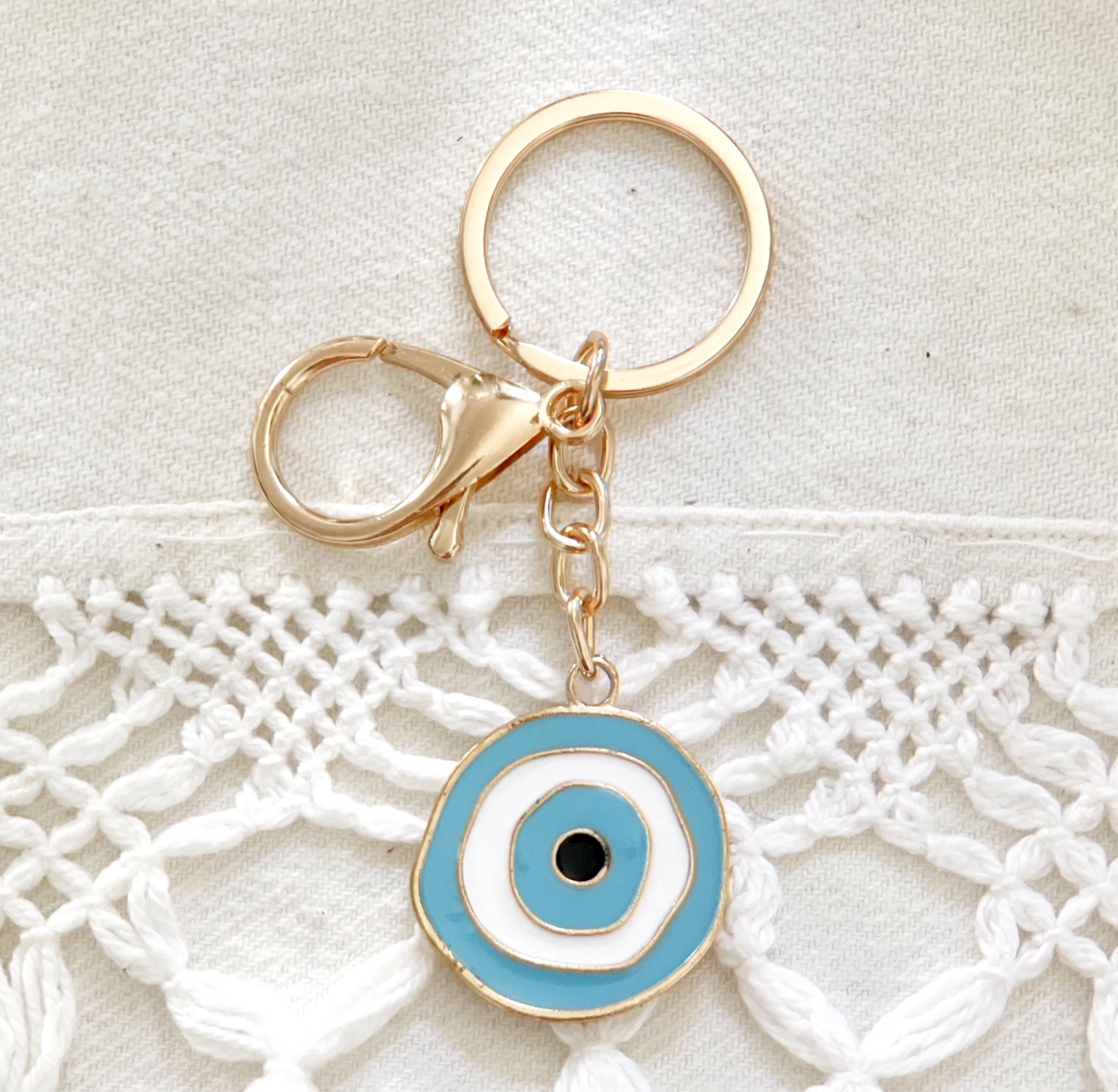 Stella's Baby Blue Evil Eye Keyring