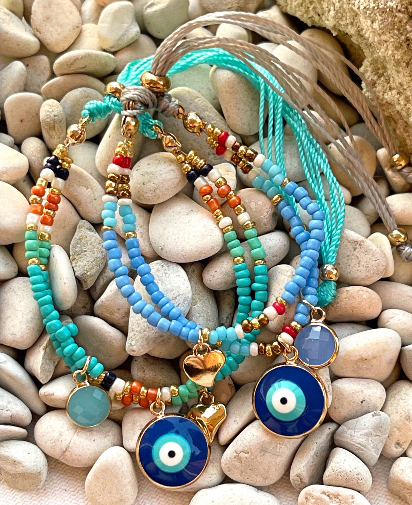 Xenia's Evil Eye Mix Blue Bracelet