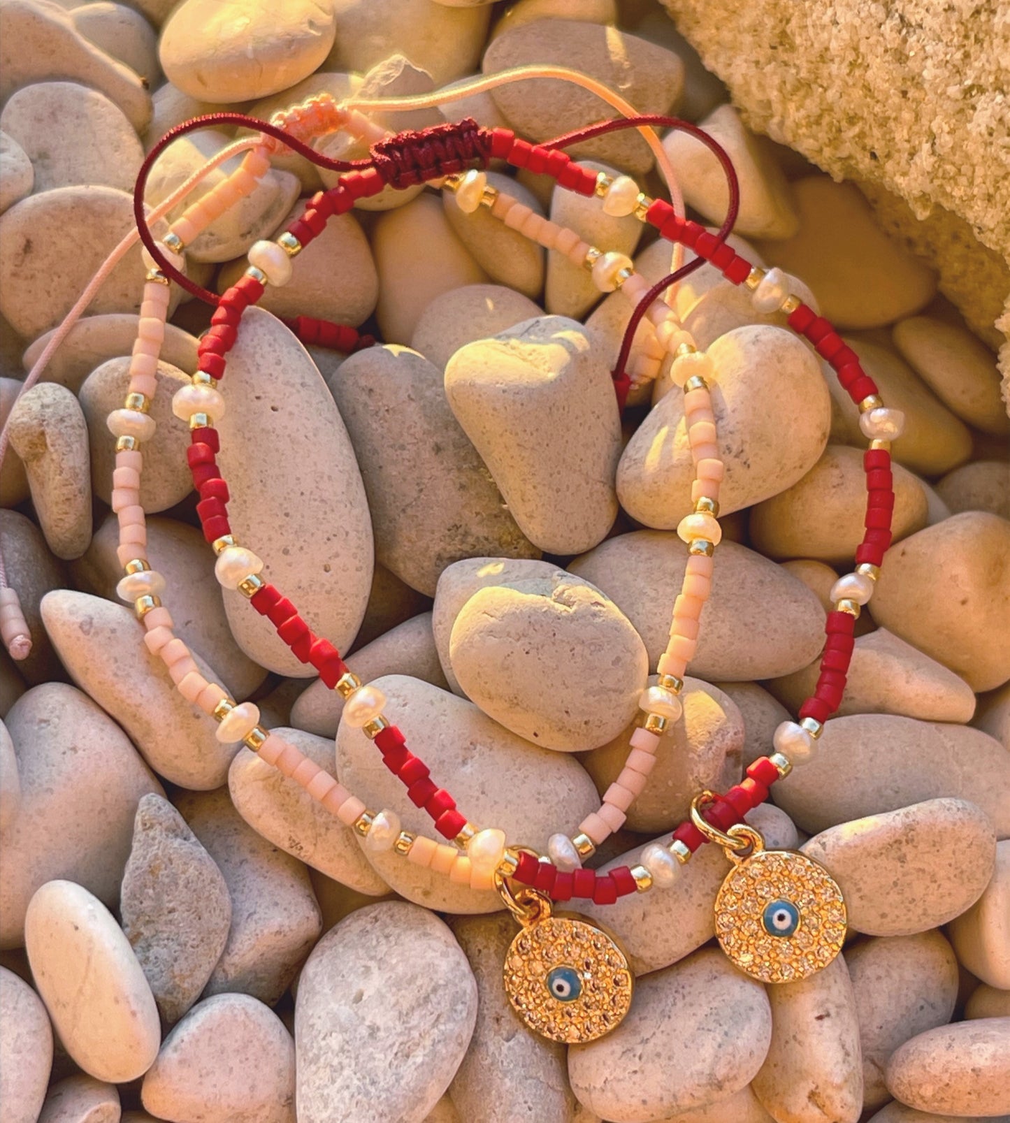 Alexandra's Evil Eye Peach Bracelet