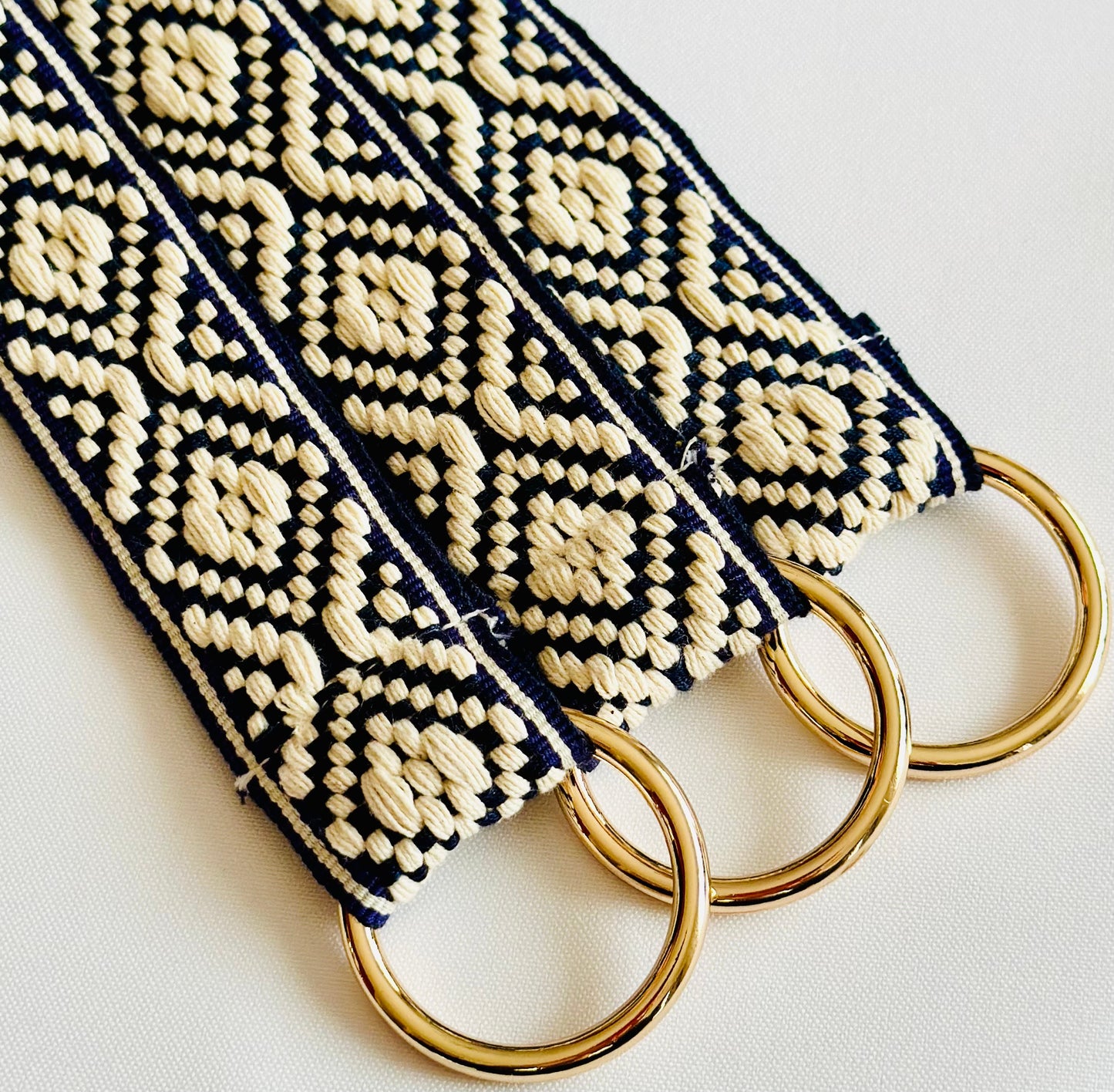Rhodes Tapestry Keyring - Rose Gold Ring