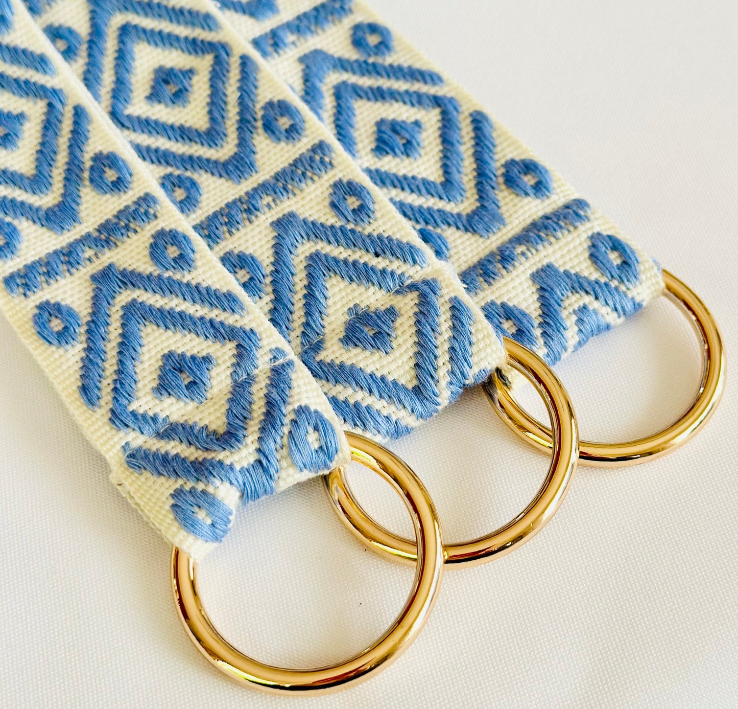 Zakynthos Tapestry Keyring - Rose Gold Ring