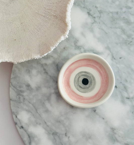 Pink Evil Eye Jewellery Ceramic Dish