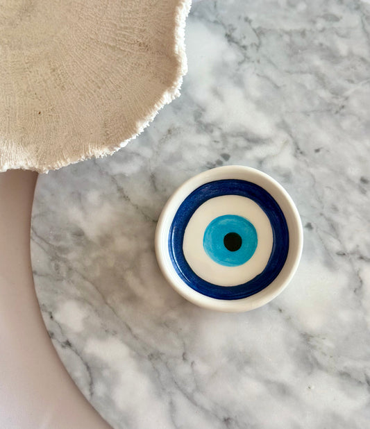 Blue Evil Eye Jewellery Ceramic Dish