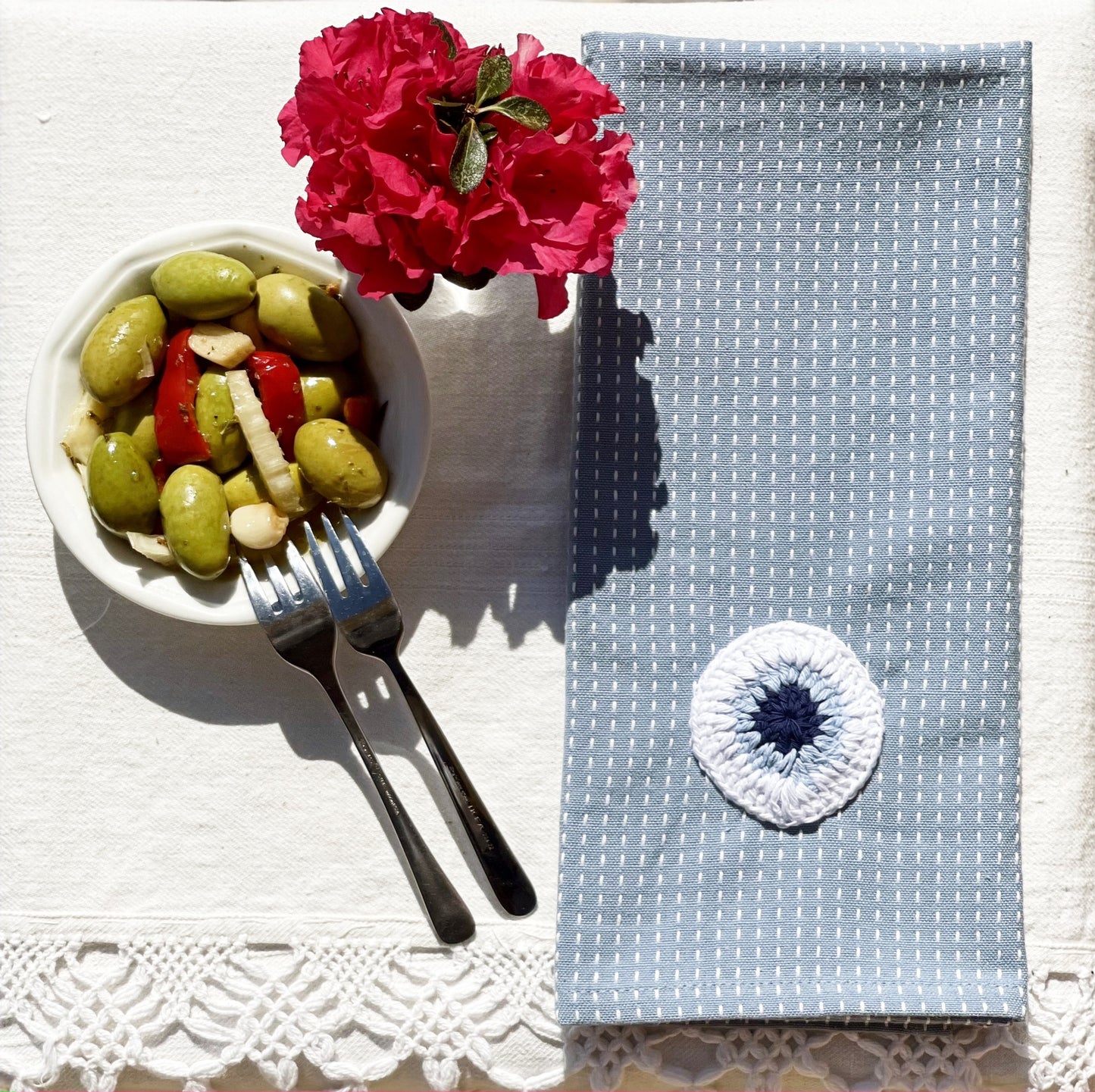Yiayia Erifilli's Evil Eye Tea Towels
